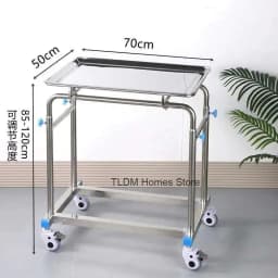 Thickened 304 Stainless Steel Auxiliary Cart with Wheels Multifunctional Medical Tray Rack Organizer Cart Medical Tool Trolley