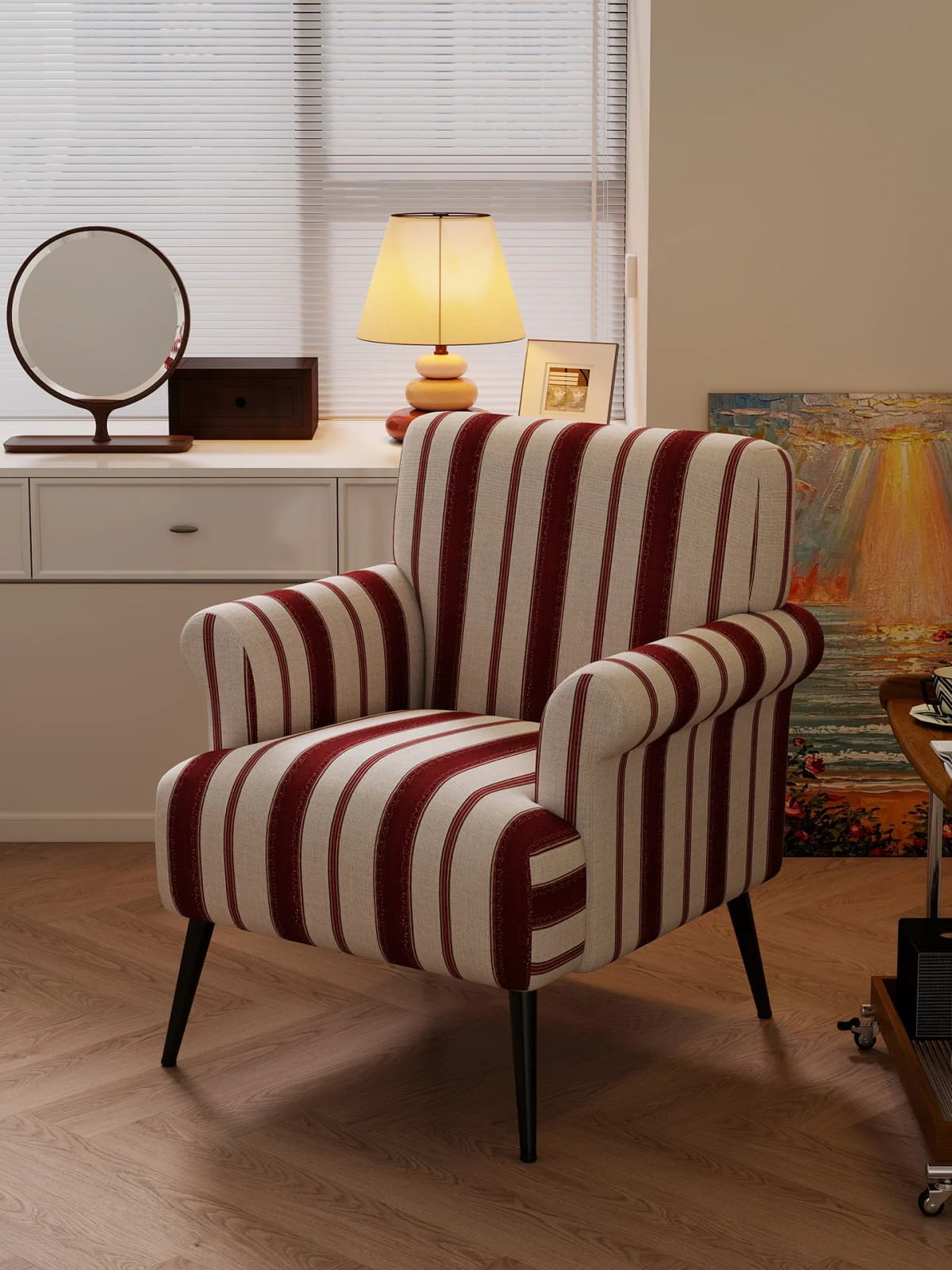 Single Sofa Chair Retro Single French Style in The Living Room Bedroom Study Backrest Sofa Chair Leisure Chair