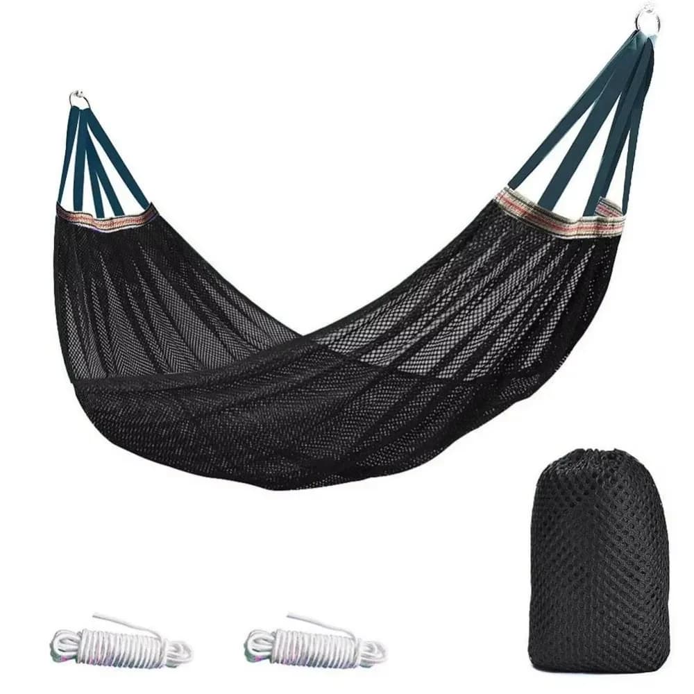 Portable Mesh Hammock Breathable Cooling Ice Silk Hanging Bed Large Load-bearing Anti-rollover Outdoor Camping Swing Balcony