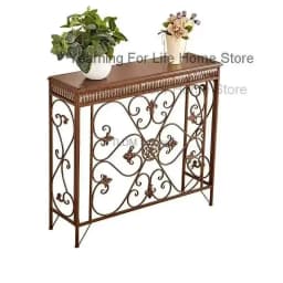 Console Decoration European Tables Wrought Desk Iron Modern Living Room Furniture Entrance Console Home Corridor Wall Shelf Z