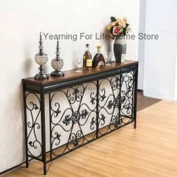 Console Decoration European Tables Wrought Desk Iron Modern Living Room Furniture Entrance Console Home Corridor Wall Shelf Z