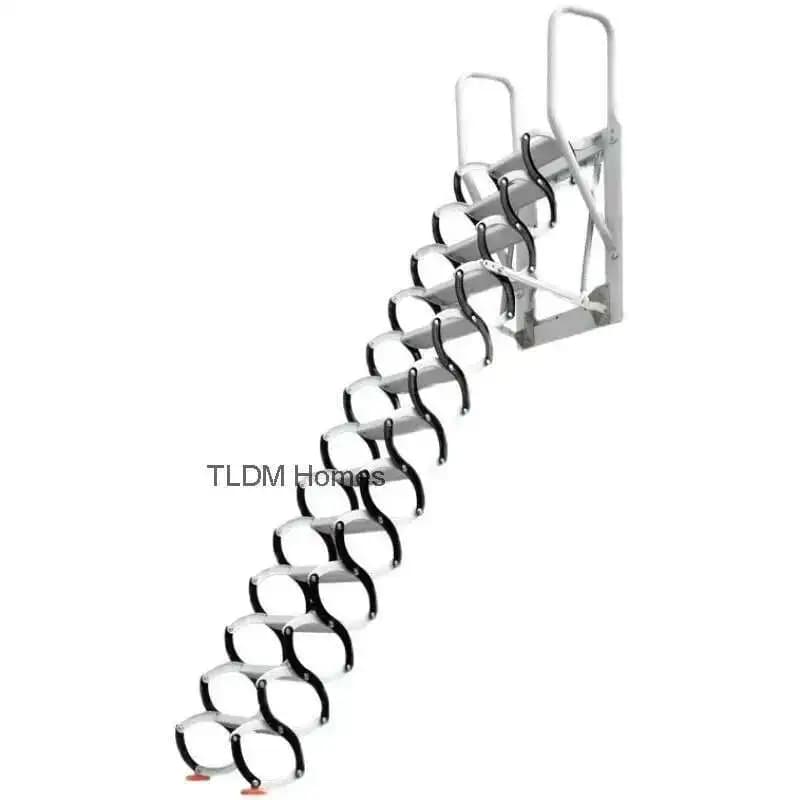 Multifunctional Home Furniture Invisible Folding Ladder Indoor Outdoor Telescopic Stairs Aluminum Alloy Thickened Ladders