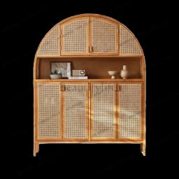Nordic solid wood shoe cabinet entry simple rattan entrance locker