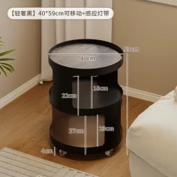 Home Furniture Creative Small Round Glass Sofa Side Table Movable Side Cabinet Simple Iron Tea Table Trolley Roller Storage Rack