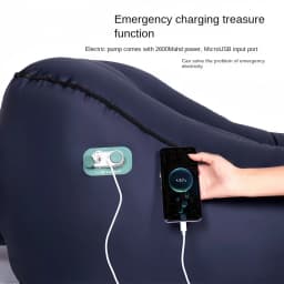 One Click Self Inflating Lazy Sofa Portable Inflatable Sofa Lounge Chair, Beach Camping Leisure Wave Sofa Chair, Rechargeable