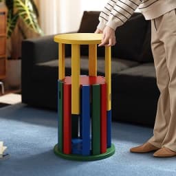 Solid Wood Stool Household Stackable New Living Room Dopamine Creative Round Stool Stacking Stool Colorful Storage Spare Stool