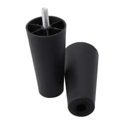 4pcs Round Tapered Black Plastic Furniture Legs Feet High 40 65 90 100 120MM with M8*25 Thread Shank for Sofa Couch and Chair