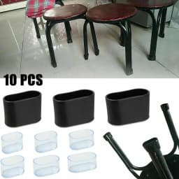 10Pcs Rubber Chair Leg Cap Oval Covers Furniture Table Feet Floor Protectors For Outdoor Patio Garden Office Home Furniture