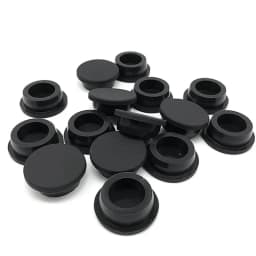 Black Silicone Rubber Plug With Hole Caps Pipe Tube Inserts Stopper Dustproof Bungs 6.8mm~68.6mm