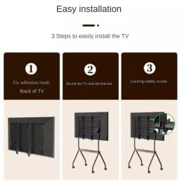 MOMO Floor Standing TV Support Shelf Removable With Wheels 32-75 Inches TV Cart All-in-one TV Shelf Mute Wheels