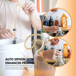 3/8In Auto Siphon with Clamp 6.5' Ft Hose Bottling Siphoning Kit with Food Grade Free Plastic Tubing for Beer