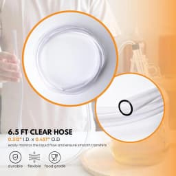 3/8In Auto Siphon with Clamp 6.5' Ft Hose Bottling Siphoning Kit with Food Grade Free Plastic Tubing for Beer