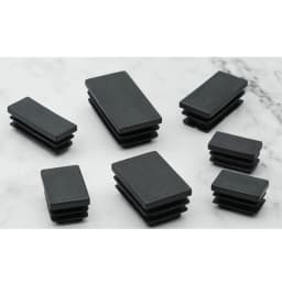 Black Plastic Blanking End Caps Rectangular Pipe Tube Cap Insert Plugs Bung Furniture Tables Chairs Foot Pads Protectors