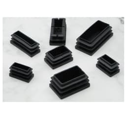 Black Plastic Blanking End Caps Rectangular Pipe Tube Cap Insert Plugs Bung Furniture Tables Chairs Foot Pads Protectors