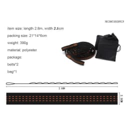 Pair of 2.8 Meters 14+1 Loops Adjustable Tree Hanging Belts Hammock Straps Ropes