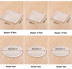 Silicone Anti-moving Table Foot Mat Bed Foot Anti-slip Fixator Bed Leg Table Corner Table Sofa Transparent Furniture Gasket