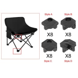 8x Folding Chair Legs Repair Accessories Camping Chair Connectors Camping Chair Attachment for Garden Camping Chair Table Parts