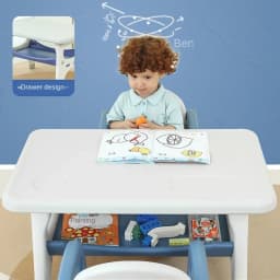 Learning Table and Chair Set for Kids Small Kindergarten Desk Baby Writing Table Plastic Play and Study Desk