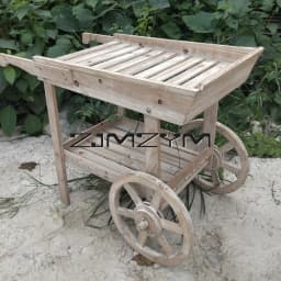 Solid Wood Flower Stand Storage Racks Float Flower Rack Flower Shop Decoration Display Rack Multi-Functional Retro Cart