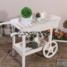 Solid Wood Flower Stand Storage Racks Float Flower Rack Flower Shop Decoration Display Rack Multi-Functional Retro Cart