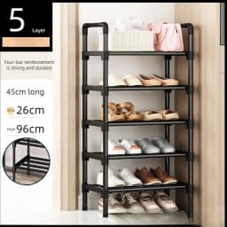 Simple Shoe Rack Metal Shoe Shelf Footwear Shoe Rack Living Room Space Saving Shoes Organizer Stand Holder Black Shoe Shelf