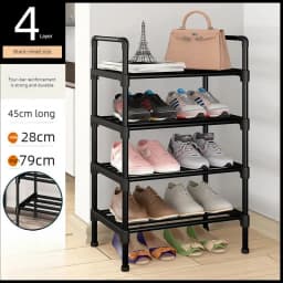 Simple Shoe Rack Metal Shoe Shelf Footwear Shoe Rack Living Room Space Saving Shoes Organizer Stand Holder Black Shoe Shelf
