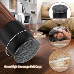 8PCS Silicone Chair Leg Floor Protectors Foot Cover Diagonal with Thick Wrap Felt Pads TPE Furniture Table Feet Protect Floors