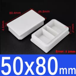 White Square Plugs Pipe Tube Cap Plastic Tubing End Cap Insert Blanking Stopper Rectangle Dust Cover13x13mm-100x100mm