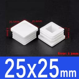 White Square Plugs Pipe Tube Cap Plastic Tubing End Cap Insert Blanking Stopper Rectangle Dust Cover13x13mm-100x100mm