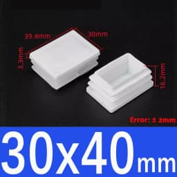 White Square Plugs Pipe Tube Cap Plastic Tubing End Cap Insert Blanking Stopper Rectangle Dust Cover13x13mm-100x100mm