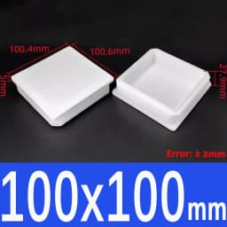 White Square Plugs Pipe Tube Cap Plastic Tubing End Cap Insert Blanking Stopper Rectangle Dust Cover13x13mm-100x100mm