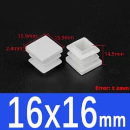 White Square Plugs Pipe Tube Cap Plastic Tubing End Cap Insert Blanking Stopper Rectangle Dust Cover13x13mm-100x100mm