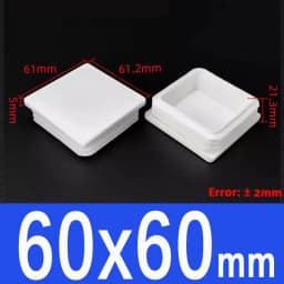 White Square Plugs Pipe Tube Cap Plastic Tubing End Cap Insert Blanking Stopper Rectangle Dust Cover13x13mm-100x100mm