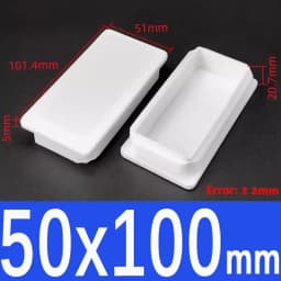 White Square Plugs Pipe Tube Cap Plastic Tubing End Cap Insert Blanking Stopper Rectangle Dust Cover13x13mm-100x100mm