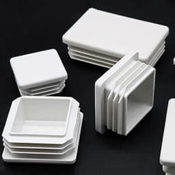 White Square Plugs Pipe Tube Cap Plastic Tubing End Cap Insert Blanking Stopper Rectangle Dust Cover13x13mm-100x100mm