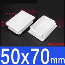 White Square Plugs Pipe Tube Cap Plastic Tubing End Cap Insert Blanking Stopper Rectangle Dust Cover13x13mm-100x100mm