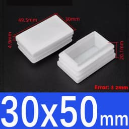 White Square Plugs Pipe Tube Cap Plastic Tubing End Cap Insert Blanking Stopper Rectangle Dust Cover13x13mm-100x100mm