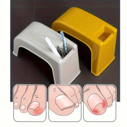 Manicure Pedicure Stool with Grooves Storage Shower Foot Holder Stand Anti-skid Universal Plastic Shaving Toenail Leg Rest Stand