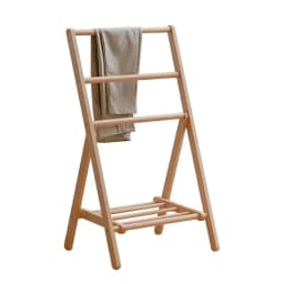Japanese Style Solid Wood Clothes Hanger Creative Bedroom Bedside Pants Rack Attractive Clothes Storage Folding Stand Hat Shelf