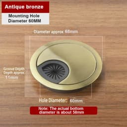 35mm 50mm 53mm 60mm 80mm Round Wire Hole Cover Computer Desk Wiring Box Cable Outlet Port Surface Line Box Furniture Hardware