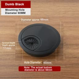 35mm 50mm 53mm 60mm 80mm Round Wire Hole Cover Computer Desk Wiring Box Cable Outlet Port Surface Line Box Furniture Hardware