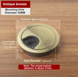35mm 50mm 53mm 60mm 80mm Round Wire Hole Cover Computer Desk Wiring Box Cable Outlet Port Surface Line Box Furniture Hardware