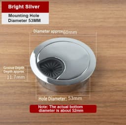 35mm 50mm 53mm 60mm 80mm Round Wire Hole Cover Computer Desk Wiring Box Cable Outlet Port Surface Line Box Furniture Hardware
