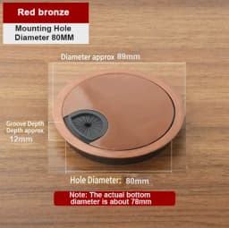 35mm 50mm 53mm 60mm 80mm Round Wire Hole Cover Computer Desk Wiring Box Cable Outlet Port Surface Line Box Furniture Hardware