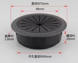 35mm 50mm 53mm 60mm 80mm Round Wire Hole Cover Computer Desk Wiring Box Cable Outlet Port Surface Line Box Furniture Hardware