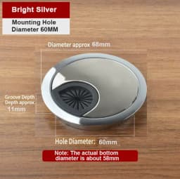 35mm 50mm 53mm 60mm 80mm Round Wire Hole Cover Computer Desk Wiring Box Cable Outlet Port Surface Line Box Furniture Hardware