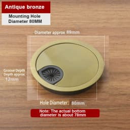35mm 50mm 53mm 60mm 80mm Round Wire Hole Cover Computer Desk Wiring Box Cable Outlet Port Surface Line Box Furniture Hardware