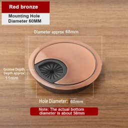 35mm 50mm 53mm 60mm 80mm Round Wire Hole Cover Computer Desk Wiring Box Cable Outlet Port Surface Line Box Furniture Hardware