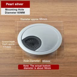 35mm 50mm 53mm 60mm 80mm Round Wire Hole Cover Computer Desk Wiring Box Cable Outlet Port Surface Line Box Furniture Hardware