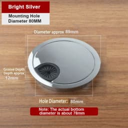 35mm 50mm 53mm 60mm 80mm Round Wire Hole Cover Computer Desk Wiring Box Cable Outlet Port Surface Line Box Furniture Hardware